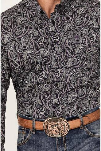 Cinch Men's Solid Grey Button Down Shirt in Saudi Arabia