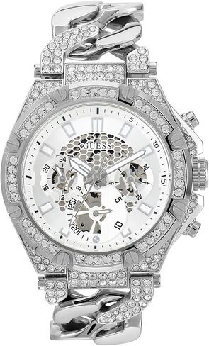 GUESS Men's 46mm Watch - Gold Tone Strap Champagne Dial Gold Tone Case in Saudi Arabia