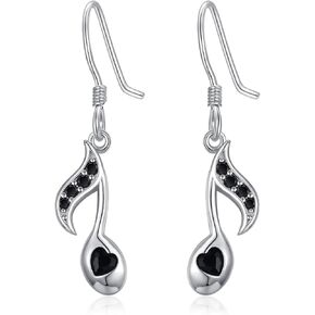 Book and Music Earrings Sterling Silver Jewelry Music Lovers Gifts Librarian Gifts for Women Men Music Lovers Readers