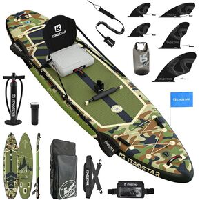 Adventure 12’×35" Extra Wide Paddle Board with Seat, One-Stop Premium SUP Board Accessories, Tailored 5 Fins, Stable Inflatable Stand Up Paddle Boards for Youth/Adults of All Skill Levels