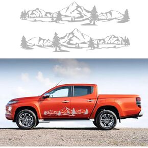 59" Mountain Forest Graphic Car Sticker for SUV Off-Road Truck Camper Transporter Decoration Body Side Door Universal Waterproof Vinyl Decal Accessories (2PCS) (Black) in Saudi Arabia