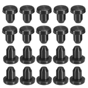 PATIKIL Silicone T-Hole Stoppers 6.3mm/0.25inch, 20 Pack Soft Flexible Plug End Cover Caps Waterproof Bottle Seal Plug for Cable Gland Hole, Black