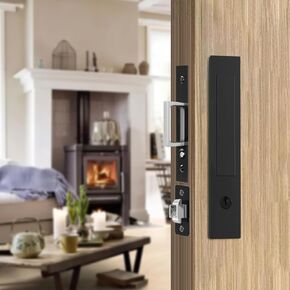 Pocket Door Locks, Edge pulls, Hidden Handles, Pocket Door Locks with Keys, Pocket Door Hardware, Sliding Door Locks, barn Door Locks, Sliding Door Hardware (Silver, Privacy Type)