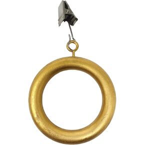 Premium 12 Pcs Wooden Curtain Rings Hooks Clips for Home Window Drapery Rod Pole | Natural Beechwood | Inner Dia Inner Dia 2.2, Outer Dia 3 Inch | Window Hanging Sucker Hook