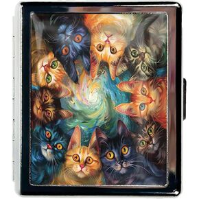 Cute Travel Pill Box Organizer with 8 Compartments - Compact and Fashionable Pill Case with Mirror - Ideal for Medications (Mushroom Fantasy)