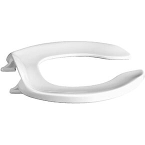 Centoco Elongated Toilet Seat, Open Front No Cover, Heavy Duty Commercial, Zinc Plated Hinges, Plastic, Made in the USA, 500CC-001, White