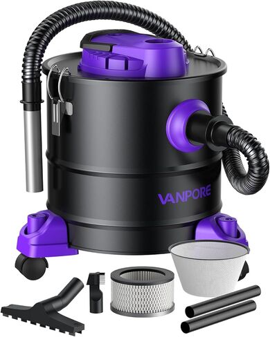 Ash Vacuum for Pellet Stoves: 5.2 Gallon Fireplace Ash Vac with 1200w Powerful Suction & Wheeled Base - Ash Vacuum Cleaner for Fireplaces, Pellet Grill, Wood Stove, Fire Pits (Blue) in Saudi Arabia