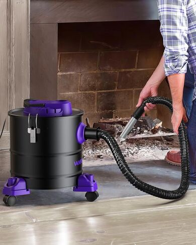 Ash Vacuum for Pellet Stoves: 5.2 Gallon Fireplace Ash Vac with 1200w Powerful Suction & Wheeled Base - Ash Vacuum Cleaner for Fireplaces, Pellet Grill, Wood Stove, Fire Pits (Blue) in Saudi Arabia