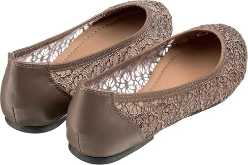 Women's Ballet Shoe Floral Breathable Crochet Lace Ballet Flats (7 M US, Red) in Saudi Arabia