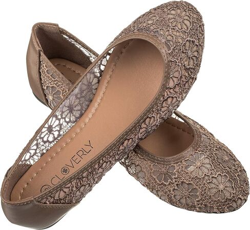Women's Ballet Shoe Floral Breathable Crochet Lace Ballet Flats (7 M US, Red) in Saudi Arabia