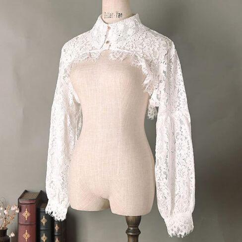 Women's Gothic Shrugs Bolero Long Sleeve Standard Collar Medieval Victorian Vampire Witch Costume Cardigan Jacket in Saudi Arabia
