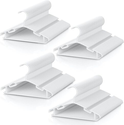 Kids Plastic Hangers, Baby Clothes Hangers for Closet 50 Packs Non-Slip Toddler Hangers for Infant Child Clothing, Small Children Hangers for Pants Coats Skirts (White) in Saudi Arabia