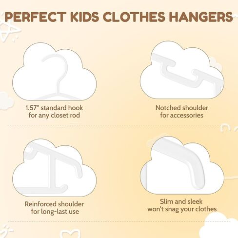 Kids Plastic Hangers, Baby Clothes Hangers for Closet 50 Packs Non-Slip Toddler Hangers for Infant Child Clothing, Small Children Hangers for Pants Coats Skirts (White) in Saudi Arabia