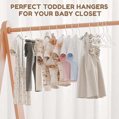 Kids Plastic Hangers, Baby Clothes Hangers for Closet 50 Packs Non-Slip Toddler Hangers for Infant Child Clothing, Small Children Hangers for Pants Coats Skirts (White) in Saudi Arabia