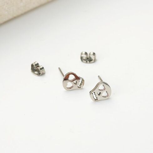 TGNEL Pure Titanium Earrings Studs Gothic Skull Bone Earrings Cool Party Halloween Earrings Hypoallergenic for Men Women Silver/Black in Saudi Arabia