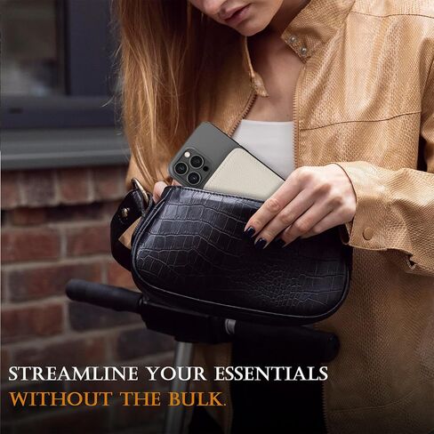 محفظة LOHASIC مغناطيسية، متوافقة مع MagSafe، حجب RFID آمن، حامل قابل للتمدد حتى 10 بطاقات، جيب بسحاب من جلد البولي يوريثان، عصا Mag على الهاتف، لسلسلة iPhone 15/14/13/12 - أسود in Kuwait
