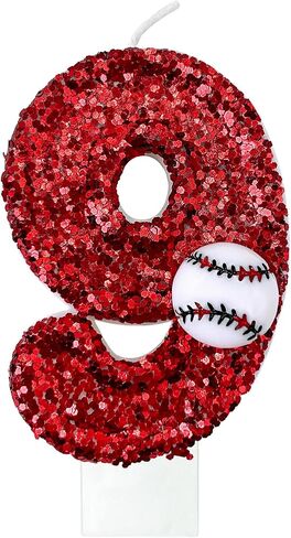 Baseball Number Candles, Birthday Cake Topper Decoration red Number 1, Suitable for Birthday Parties, Baseball Theme Parties and Anniversary Celebration Party Decorations (Number 1) in Saudi Arabia