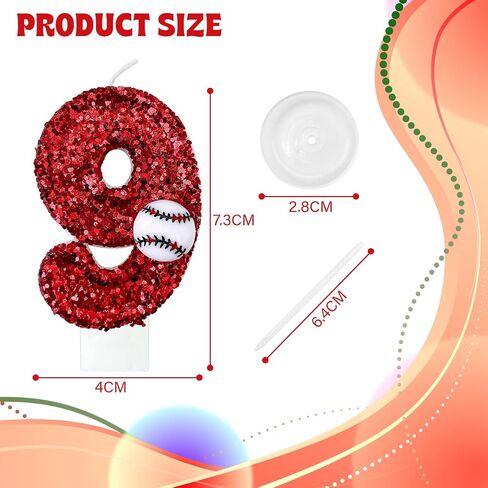 Baseball Number Candles, Birthday Cake Topper Decoration red Number 1, Suitable for Birthday Parties, Baseball Theme Parties and Anniversary Celebration Party Decorations (Number 1) in Saudi Arabia