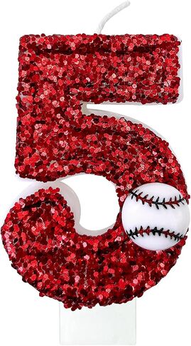 Baseball Number Candles, Birthday Cake Topper Decoration red Number 1, Suitable for Birthday Parties, Baseball Theme Parties and Anniversary Celebration Party Decorations (Number 1) in Saudi Arabia