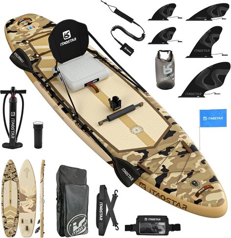 Adventure 12’×35" Extra Wide Paddle Board with Seat, One-Stop Premium SUP Board Accessories, Tailored 5 Fins, Stable Inflatable Stand Up Paddle Boards for Youth/Adults of All Skill Levels in Saudi Arabia