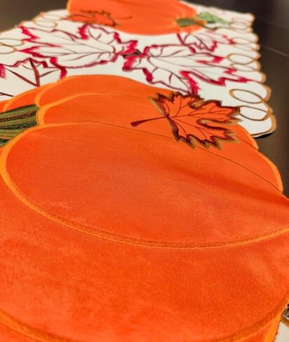 AMZALI Fall Table Runner Cutwork Embroidered Maple Leaves Dresser Scarf Harvest Table Topper for Thanksgiving's Day Home Holiday Party Decoration Runner 14"x 36" in Saudi Arabia