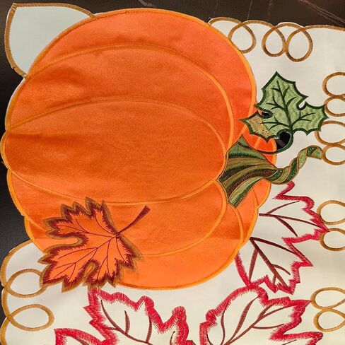 AMZALI Fall Table Runner Cutwork Embroidered Maple Leaves Dresser Scarf Harvest Table Topper for Thanksgiving's Day Home Holiday Party Decoration Runner 14"x 36" in Saudi Arabia