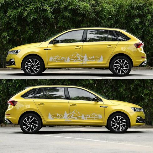 59" Mountain Forest Graphic Car Sticker for SUV Off-Road Truck Camper Transporter Decoration Body Side Door Universal Waterproof Vinyl Decal Accessories (2PCS) (Black) in Saudi Arabia