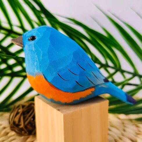 Solid Wood Handcarving Northern Cardinal Birds Statue Wooden Bird Figurine Handpainted 3D Animal Figurine Hand-Made Home Office Decoration (Male and Female) in Saudi Arabia
