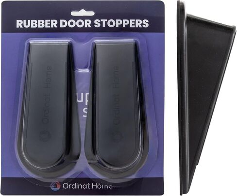 Rubber Door Stopper | Heavy-Duty Wedge Doorstop Jam for Bottom of Door | Taller Design for Large Gaps, Smart Mold for Small Spaces, Strong, Solid Build | 3.3cm, Brown, 1 Pack in Saudi Arabia