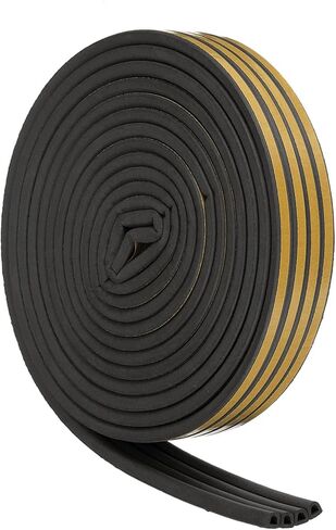 uxcell 65 Ft Weather Stripping Seal Strip for Doors/Window, 5/16 Inch x 3/8 Inch Self Adhesive D Type Foam Sealing Tape, Soundproofing Door Seal Strip Brown in Saudi Arabia