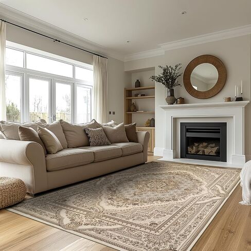 Area Rugs for Living Room, Area Rugs 6x9 for Bedroom, Comfortable and Soft Fabric, TPR Non-Slip Backing, Sturdy Sewn Edges, 6 x 9 Large Washable Carpet in Saudi Arabia