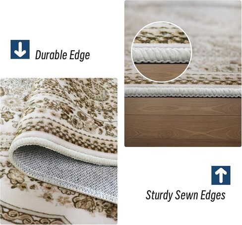Area Rugs for Living Room, Area Rugs 6x9 for Bedroom, Comfortable and Soft Fabric, TPR Non-Slip Backing, Sturdy Sewn Edges, 6 x 9 Large Washable Carpet in Saudi Arabia