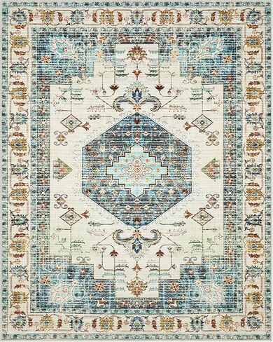 Area Rugs for Living Room, Area Rugs 6x9 for Bedroom, Comfortable and Soft Fabric, TPR Non-Slip Backing, Sturdy Sewn Edges, 6 x 9 Large Washable Carpet in Saudi Arabia