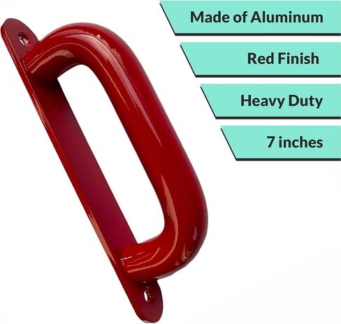 Heavy Duty Aluminum Door Handle, Sliding or Hinged Doors, 7 inches Flanged Mount, Indoor or Outdoor, Corrosion Resistant Weather Proof Robust Design (Silver - Matte Anodized) in Saudi Arabia