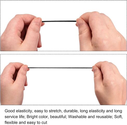 MECCANIXITY 98 Yards(90m) Elastic Cord Bracelets Stretchy String 2mm Black for Jewelry, Bracelets, Necklaces, Beading, Sewing, Crafts in Saudi Arabia
