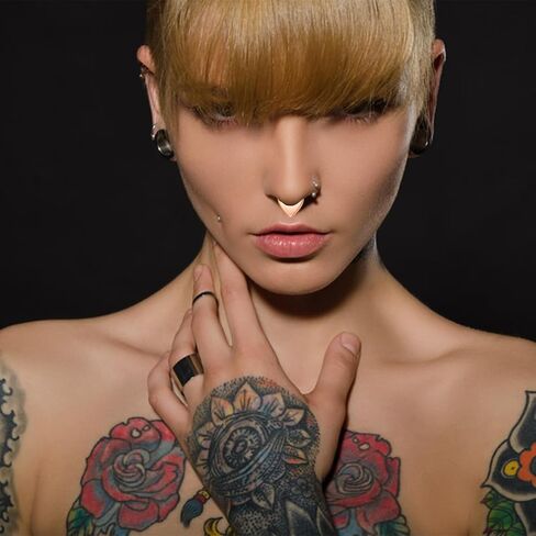 SHOWNICE Septum Nose Ring Hinged Hoop Clicker for Women G23 Titanium Nose Piercing Jewelry New Gift in Saudi Arabia