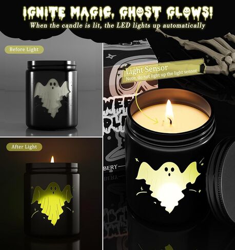 Merry Christmas Candle with Warmer LED, Merry Christmas Decor Winter Candle with Apple Spice Scent, Apple Candle Over 40 Hours of Burn Time, Gift for Christmas Decorations Indoor, 100% Soy Wax,Black in Saudi Arabia