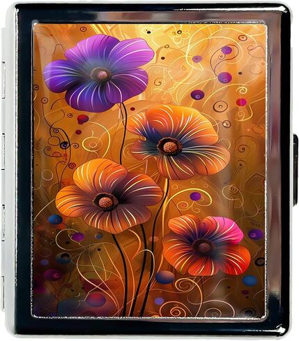 Cute Travel Pill Box Organizer with 8 Compartments - Compact and Fashionable Pill Case with Mirror - Ideal for Medications (Mushroom Fantasy) in Saudi Arabia