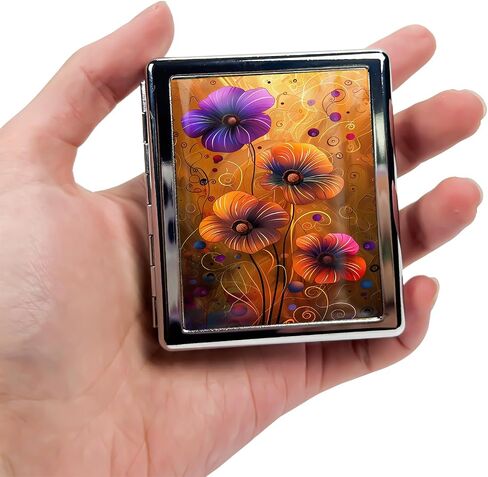Cute Travel Pill Box Organizer with 8 Compartments - Compact and Fashionable Pill Case with Mirror - Ideal for Medications (Mushroom Fantasy) in Saudi Arabia