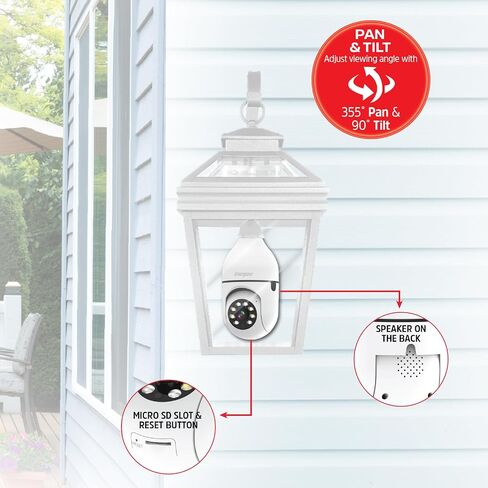 Energizer Connect Smart 1080p HD Outdoor Security Socket Camera with Siren Alarm, Remote Access, Motion Alerts, 2 Way Audio and Night Vision, Black in Saudi Arabia