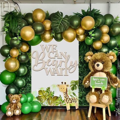 We Can Bearly Wait Sign Baby Shower Decorations, Large Wooden Banner We Can Bearly Wait Sign for Backdrop Gender Reveal Party Girl Boy Baby Bear Theme Party Decoration in Kuwait