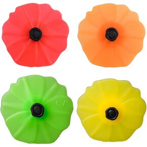 Charles Viancin Poppy Pop Silicone Wine Stopper/Flat Bottle Stopper Set - Silicone (Pink, White, Indigo, Blue)