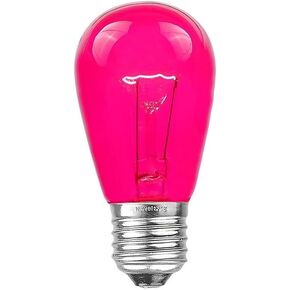 Novelty Lights 25 Pack S14 Outdoor Patio Edison Replacement Bulbs, E27 Medium Base, Amber/Orange, 11 Watt