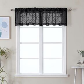 Lecloud Wasa White Sheer Window Curtain Panels 84 Inch Long 2 Panels, Elegant Jacquard Textured Bedroom Living Room Curtains, Home Decor Privacy Curtains with Dual Rod Pockets, 42 W x 84 L