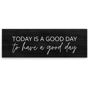 Today Is A Good Day To Have A Good Day Framed White Wood Rustic Style Wall Décor Sign 8x24