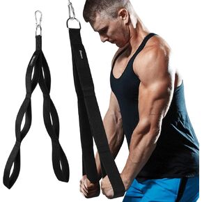 Tricep Rope Cable Attachment, Upgraded 3-in-1 Tricep Pull Down Attachment with 3 Lengths of Handles for Triceps, Back & Shoulders, Triceps Extension Straps Gym Equipment for Men & Women