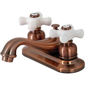 Kingston Brass KB606PL Restoration 4" Centerset Bathroom Faucet, Antique Copper