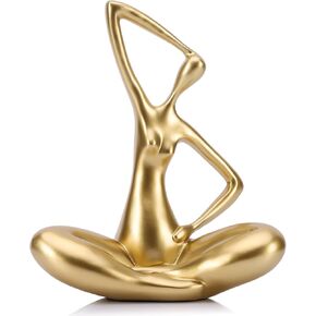 Purple Sculpture Woman Statue Abstract Art Female Statues, Modern Funky Home Decor Yoga - Purple Decor Accents, for Bookshelf Decorative Objects Shelves Office Shelf Desktop Figurines Decoration