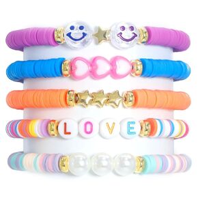 10pcs Beaded Bracelets for Teen Girls, Friendship Bracelets, Girl's Bracelets, Bracelets for Women, Beads Preppy Bracelets, Beach Bracelets for Women