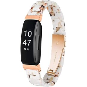Compatible with Resin Fitbit Inspire HR/Fitbit Inspire/Fitbit Inspire 2 Band for Women Men Replacement Adjustable Wirstband Strap Bracelet